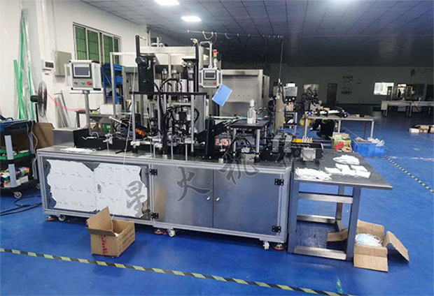 星火kn95口罩生產設備廠家kn95口罩機設備車間實拍