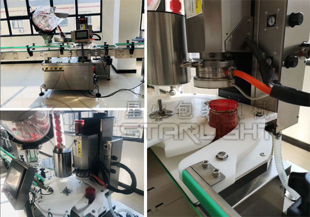 星火瓶裝自動化醬料封口機械細節展示